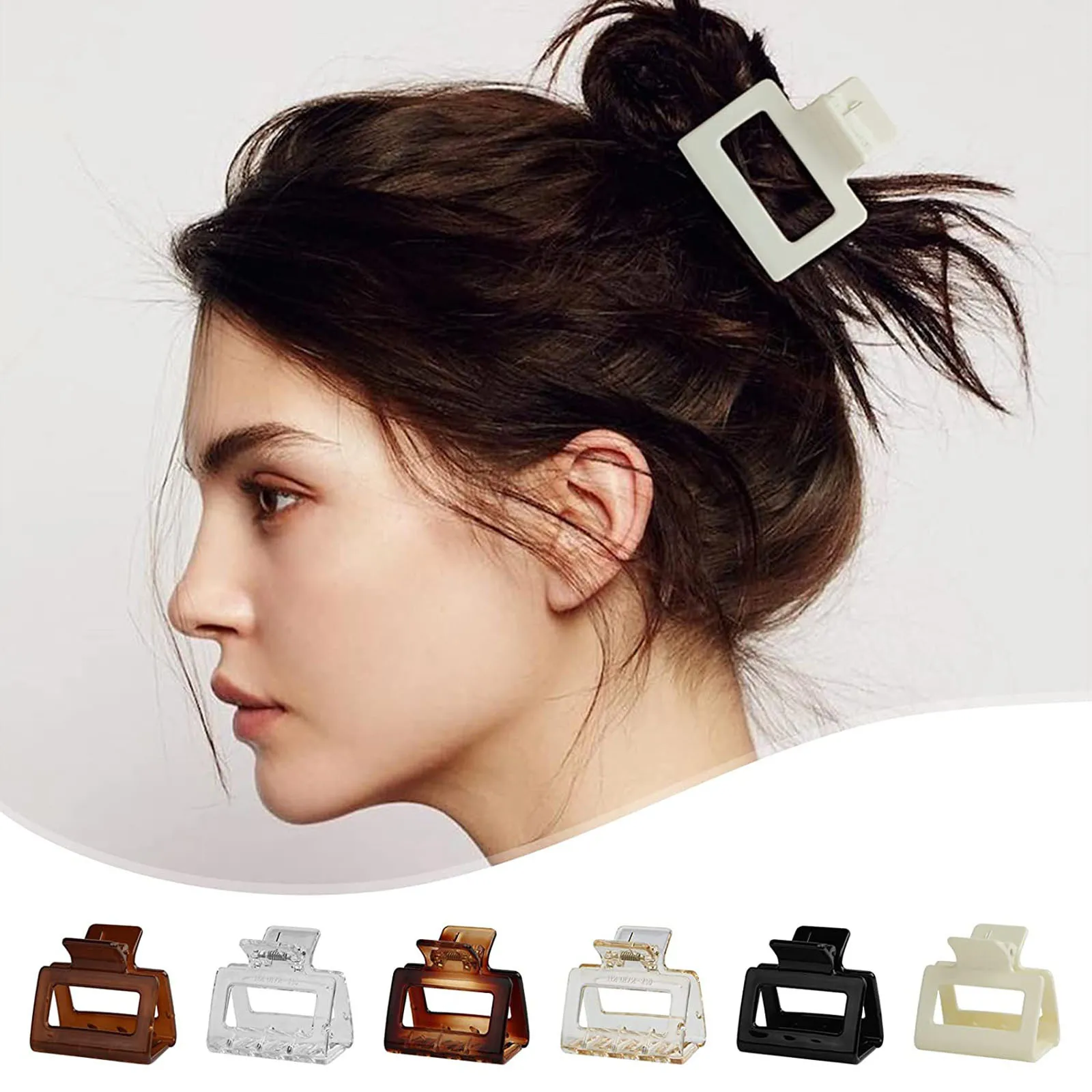 

Полые заколки в виде акулы, головной убор для женщин и девочек, прямоугольная заколка для волос, акриловая квадратная заколка для волос, повязка на голову заколка крабик бабочка