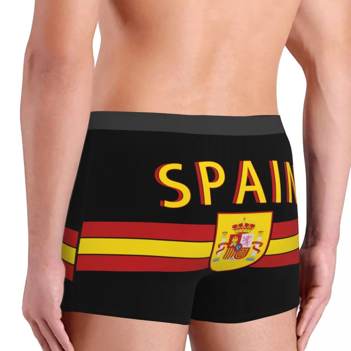 Male Sexy Coat Of Arms Of Spain Underwear Spanish Flag Boxer Briefs Soft Shorts Panties Underpants