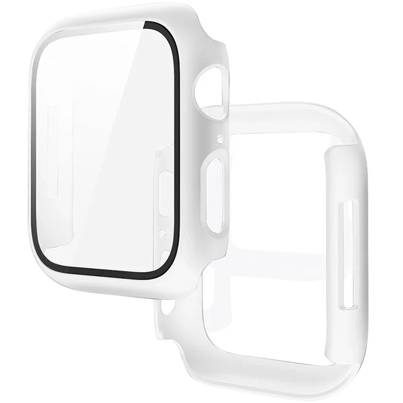 Tempered Glass+Cover For Apple Watch 11 10 9 8 7 46mm 42mm PC Bumper Screen Protector Case iWatch Series 7 6 5 4 SE3 44 40 45mm