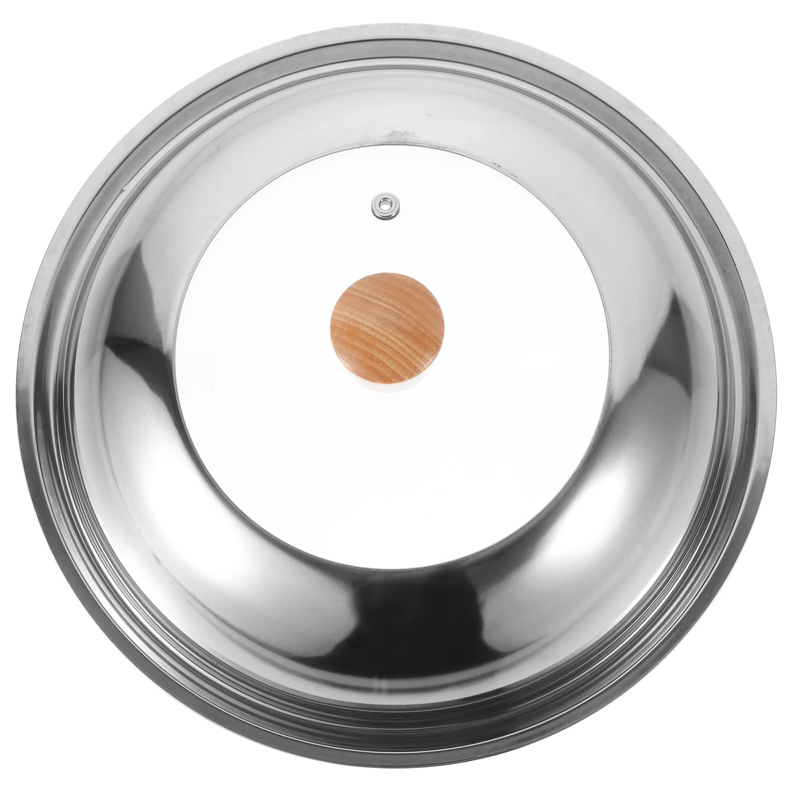 

1Set Stainless Steel Tempered Glass Pot Lid Metal Cover Wood Handle Universal Pan Lid for Cooking Boiling Frying