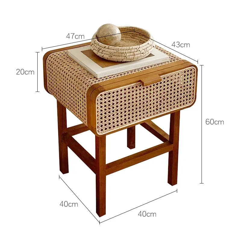 

*Rattan Woven Nightstands Home Living Room Sofa Side Storage Cabinet Mobile Auxiliary Furniture Night Stand Asat Bedside Tables