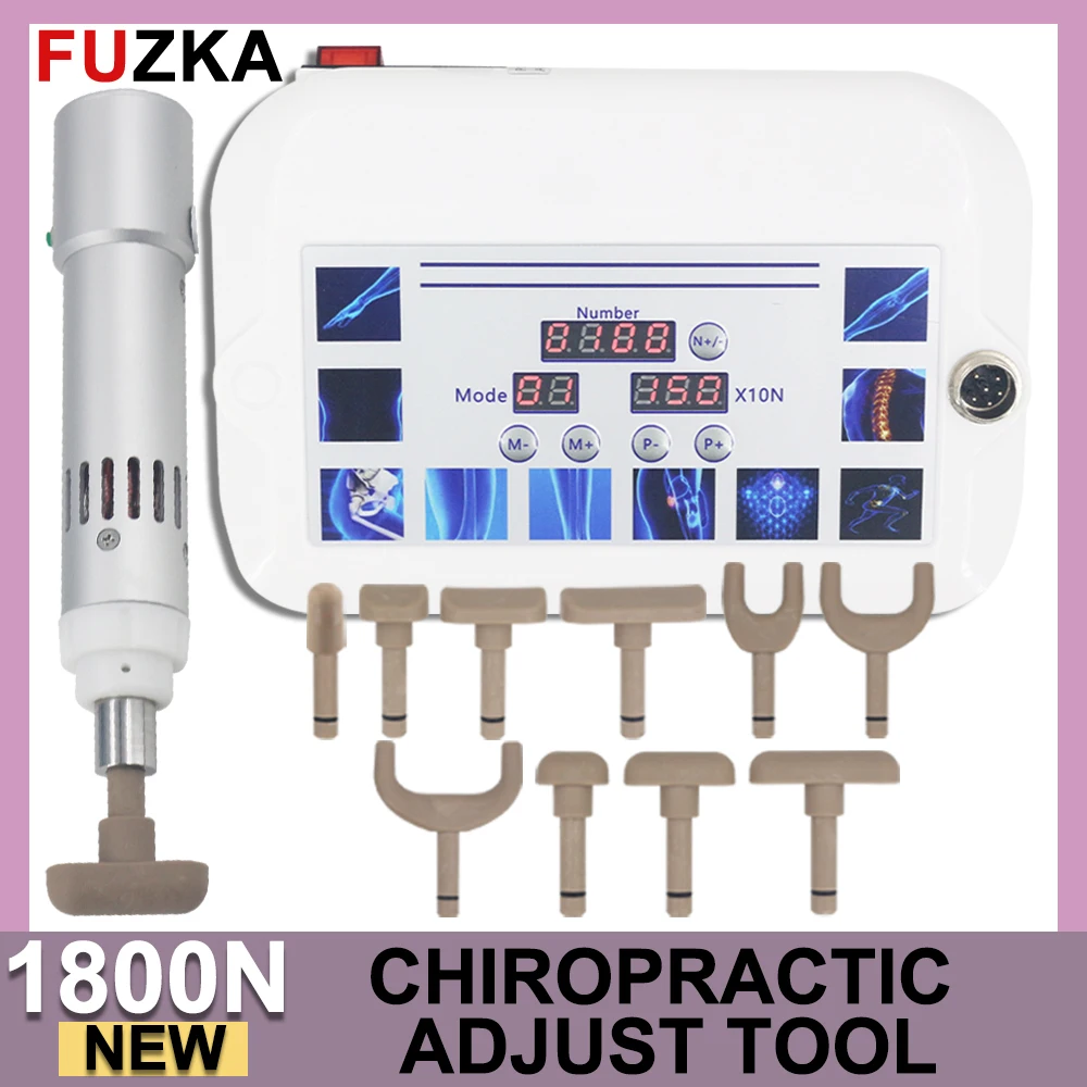 1800N Chiropractic Adjusting Tool Correction Spinal Activator Gun Spine Massage Corrector Therapy Body Relaxation10 Heads