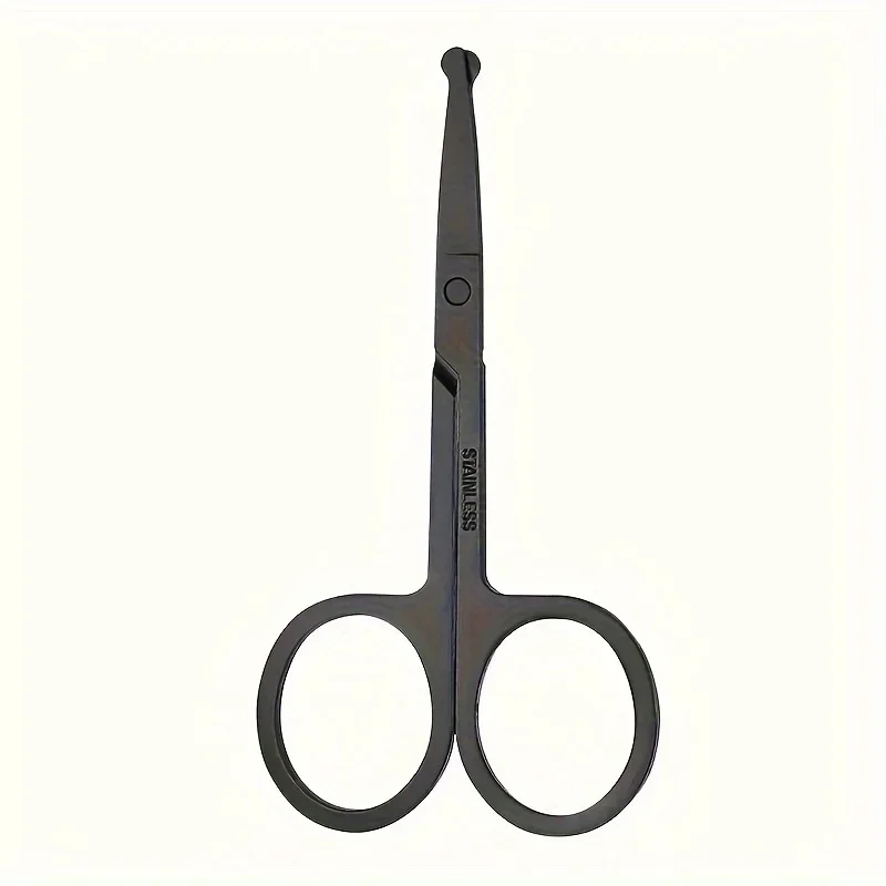 Precision Stainless Steel Scissors for Beard & Facial Hair - Safe Rounded Tip, Ideal for Men Women Grooming
