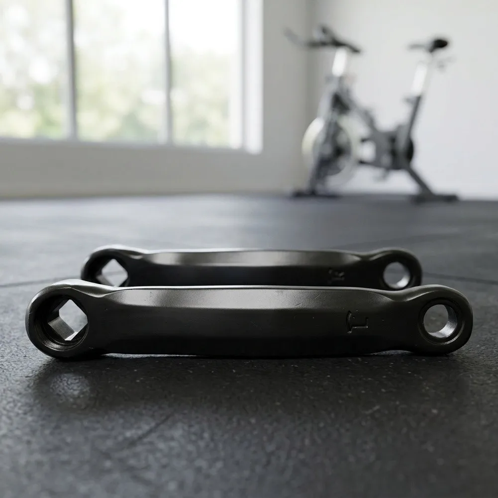 165mm for Indoor Cycling Bike Crank Left Right Pair Iron Crank with 14mm Pedal Thread and 16x16mm Square Hole for Home Gym Use