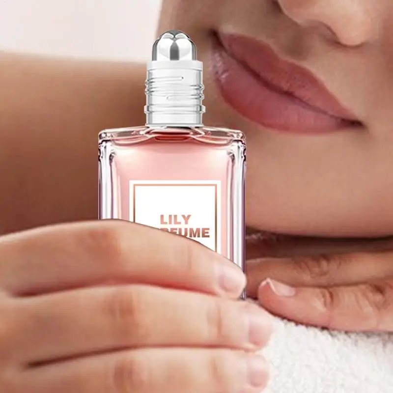 Women Roll On Pheromone Perfume Female Natural Lily Scent Body Ball Perfume 15ml Portable Long-lasting Travel Perfume