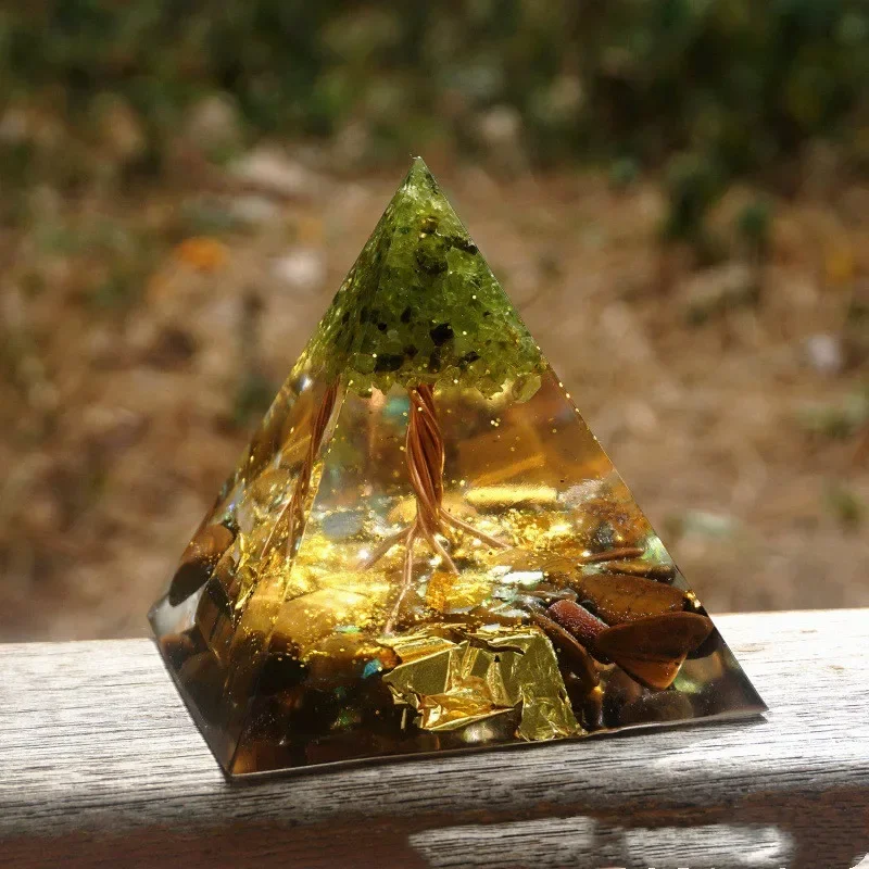 Crystals Stone Orgone Pyramid Energy Generator Decoration Natural Gravel Energy Tower Crystal Epoxy Geometry Shape Ornaments