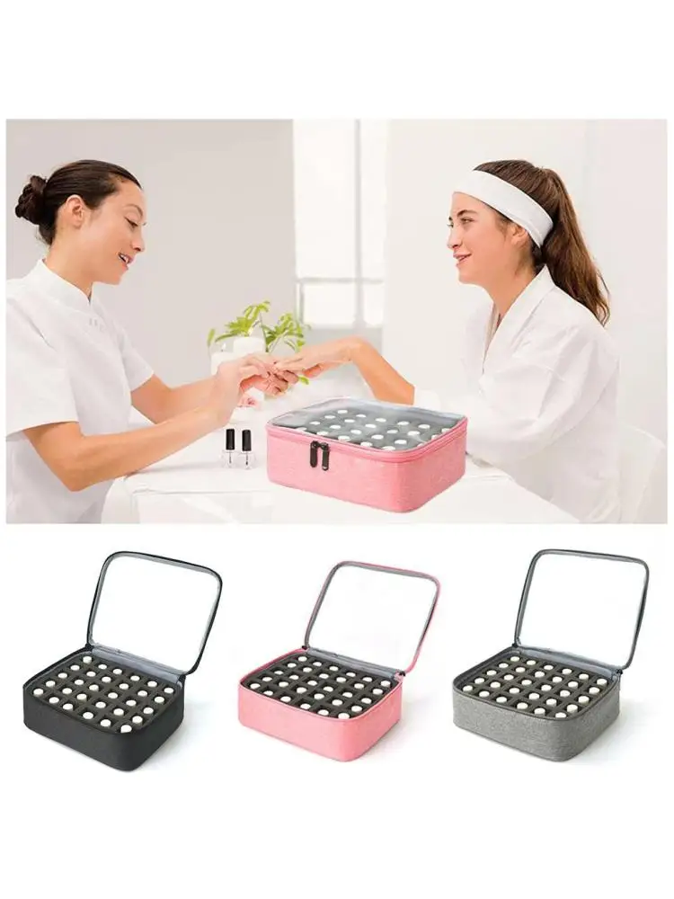 Sac de rangement de vernis à ongles à 30 grilles, étui d'huile essentielle, organisateur de cosmétiques pour salon de manucure de voyage pour 30 bouteilles de 15ml/5 Fl.oz