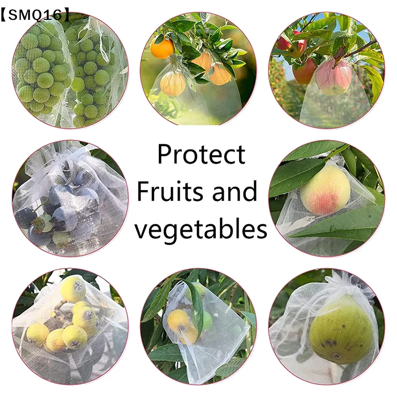 50Pcs Grapes Fruit Protection Bags Pest Control Anti-Bird Garden Netting Bags Mesh Agricultural Tree Garden Tool Bags【SMQ】