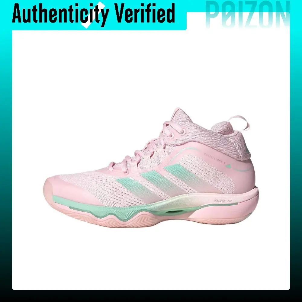 Zapatillas de voleibol Adidas CRAZYFLIGHT 7 para mujer, de caña media, color rosa, modelo KI7934.