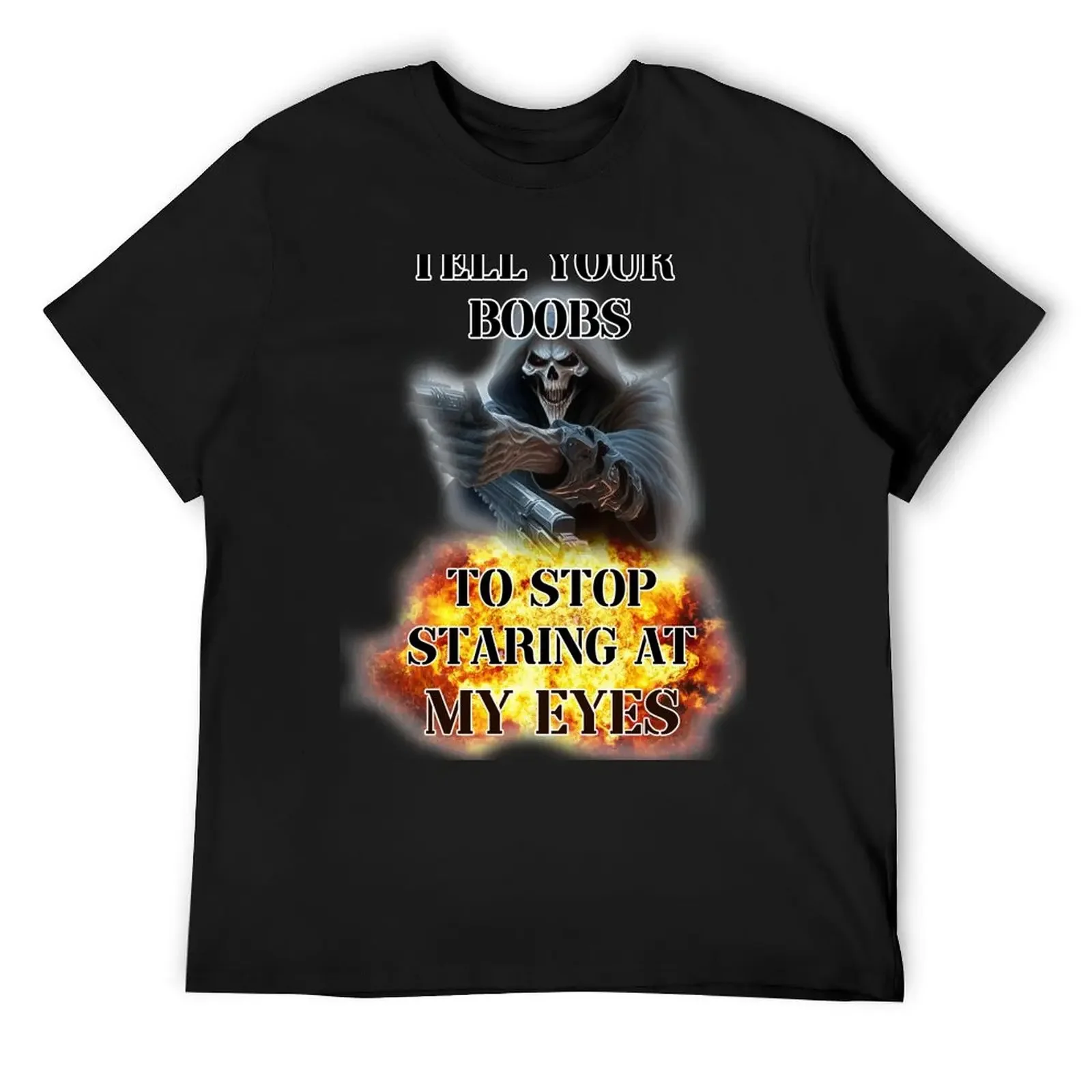 Скажи свои сиськи, чтобы остановить смотреть на моих глазах Футболки с рисунком Футболки с рисунком Мужские большие и высокие футболки