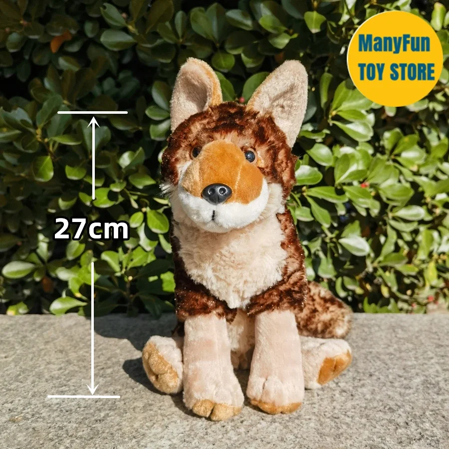 Realistic Coyote High Fidelity Brown Wolf Plushie Dog Plush Toys Lifelike Animals Simulation Stuffed Doll Kawai Toy Gifts Kids