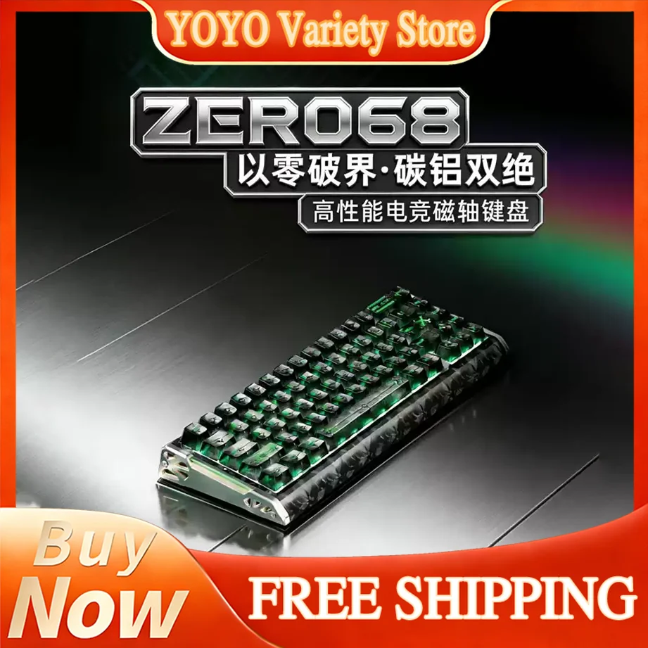

XINMENG ZERO68 Magnetic Switch Gaming Keyboard Carbon Fiber Texture Aluminum Side Wings For Valorant Delta Pro Esports Gamers