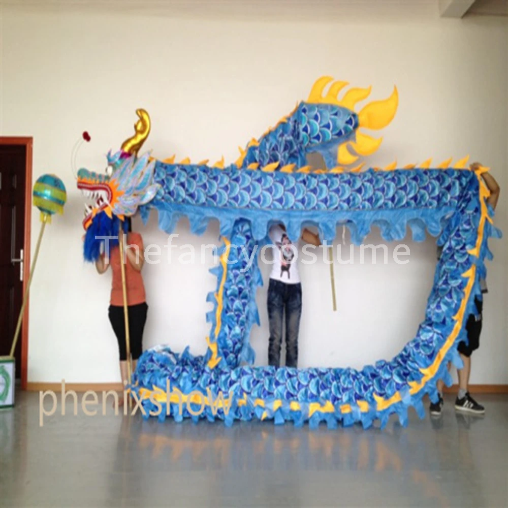 10meters student size  DRAGON DANCE Costume CHINESE Spring Day Party Decoration National Culture Silk Folk Festival Stage Props