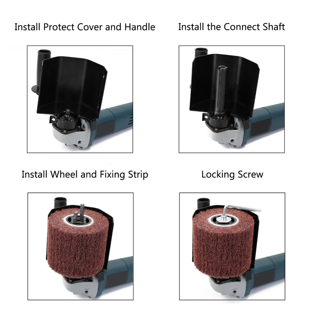 ABHI-M14 Multifunctional Electric Angle Grinder Burnishing Polishing Machine Attachment Accessories Metal Steel Wood Sander
