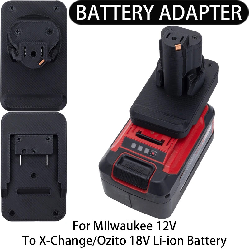 Адаптер/преобразователь аккумулятора для литий-ионных инструментов Milwaukee 12 В на X-Change/OZITO 18 В