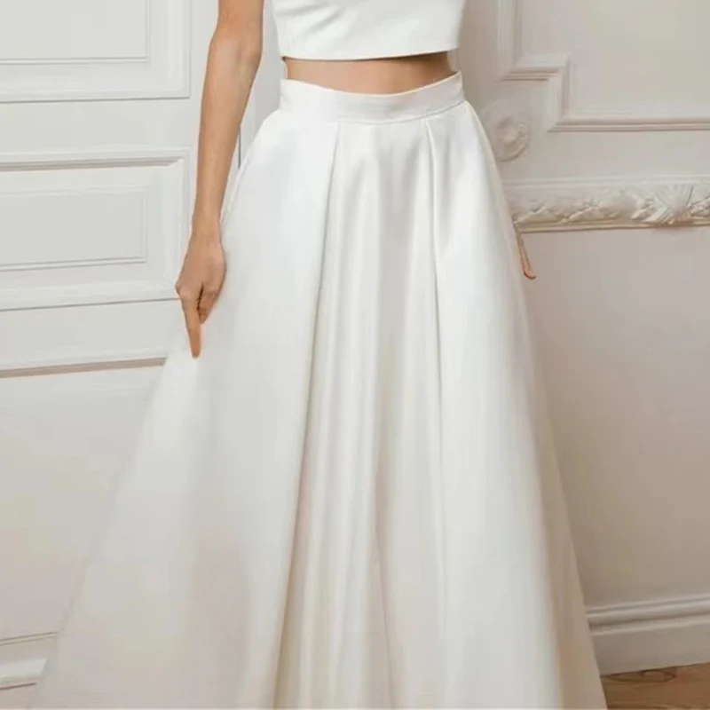 Satin Detachable Bridal Skirt Wedding Removable Train For Dresses Prom Party Overskirt