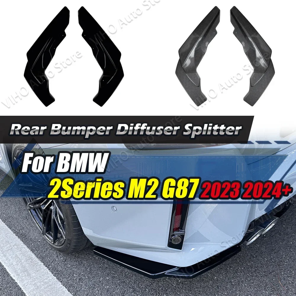 For BMW G87 M2 2023 2024 Car Rear Bumper Lip Side Spoiler Trim Corner Protector Diffuser Splitter Tuning Body Kit