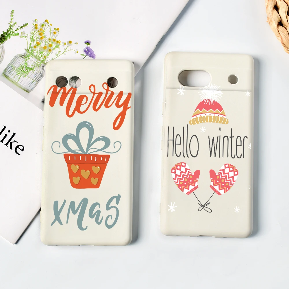 Christmas Cookie Man Fundas for Google Pixel 8 8pro 7a 7Pro 7 6a 6 6Pro Luxury Soft White Liquid Silicone Phone Case Coque