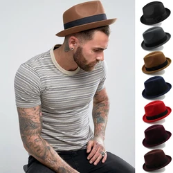 Men Women Woolen Classical Retro Fedora Hats Trilby Jazz Sunhat Street Style Caps Party Travel Outdoor Size US 7 1/8 UK M