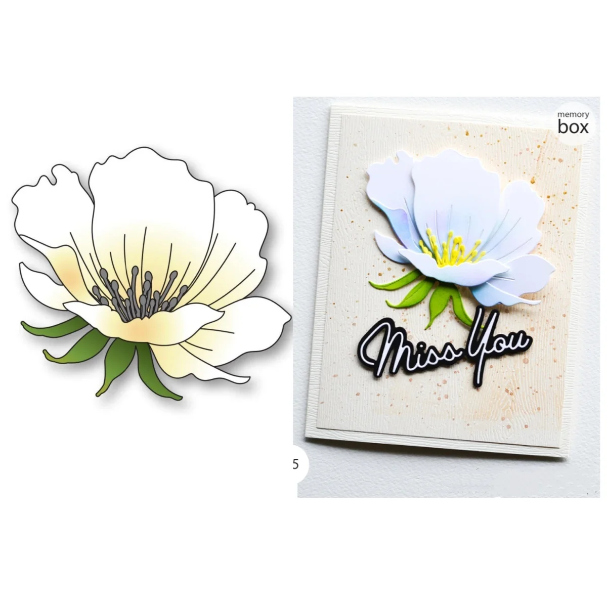 

Spring Anemone Metal Cutting Dies For DIY Scrapbooking Album Stamp Making Gift Paper Card Embossing Template 2024 New Arrival