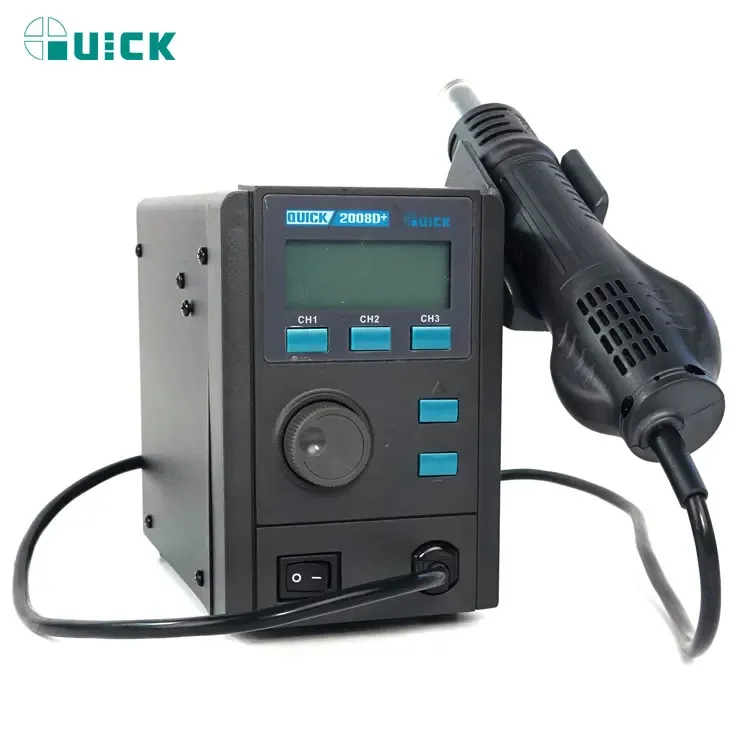 محطة لحام سريعة 2008D + مسدس هواء ساخن محطة إعادة العمل LCD شاشة ديجيتال الهواء الساخن لحام محطة الحرارة بندقية مصلحة الارصاد الجوية PCB إصلاح