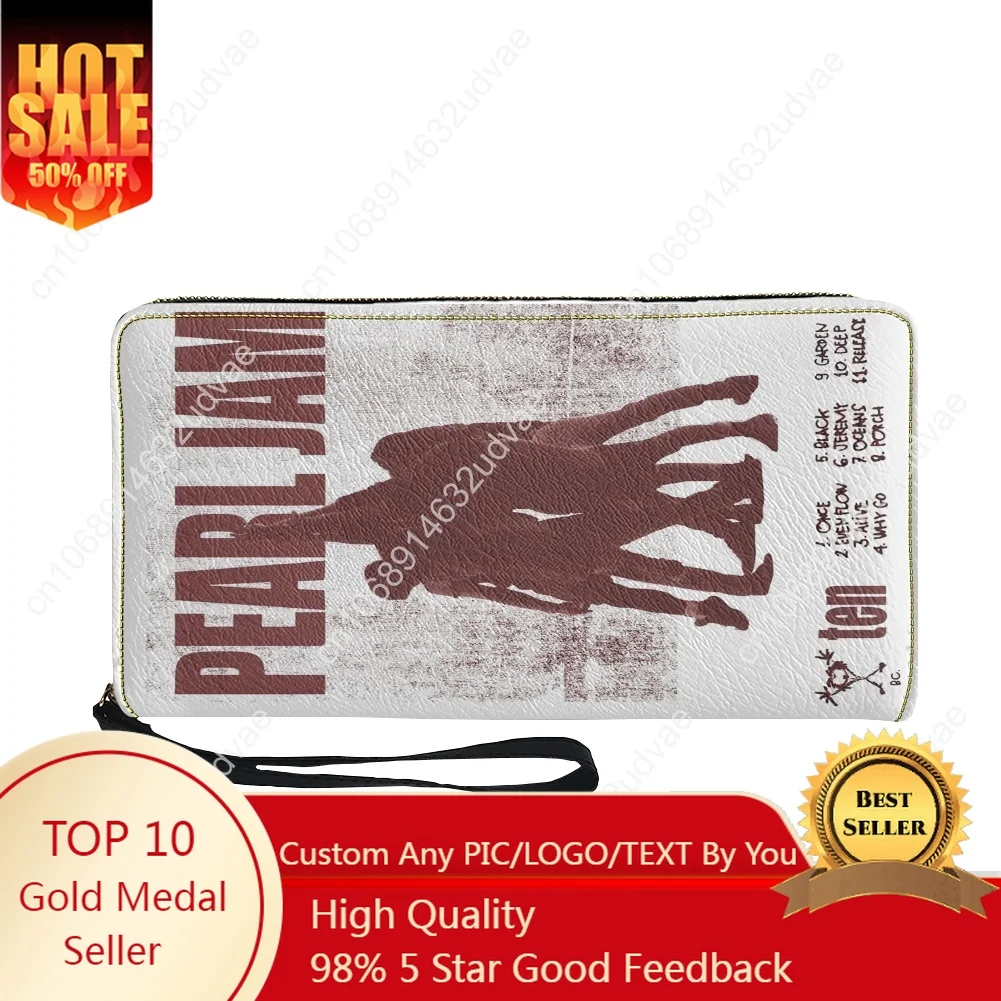 

Pearl Jam Rock Band Even Flow Custom Purse Mens Womens Teenagers Zipper Long Wallets Double Print Portable Wallet Gift Bag