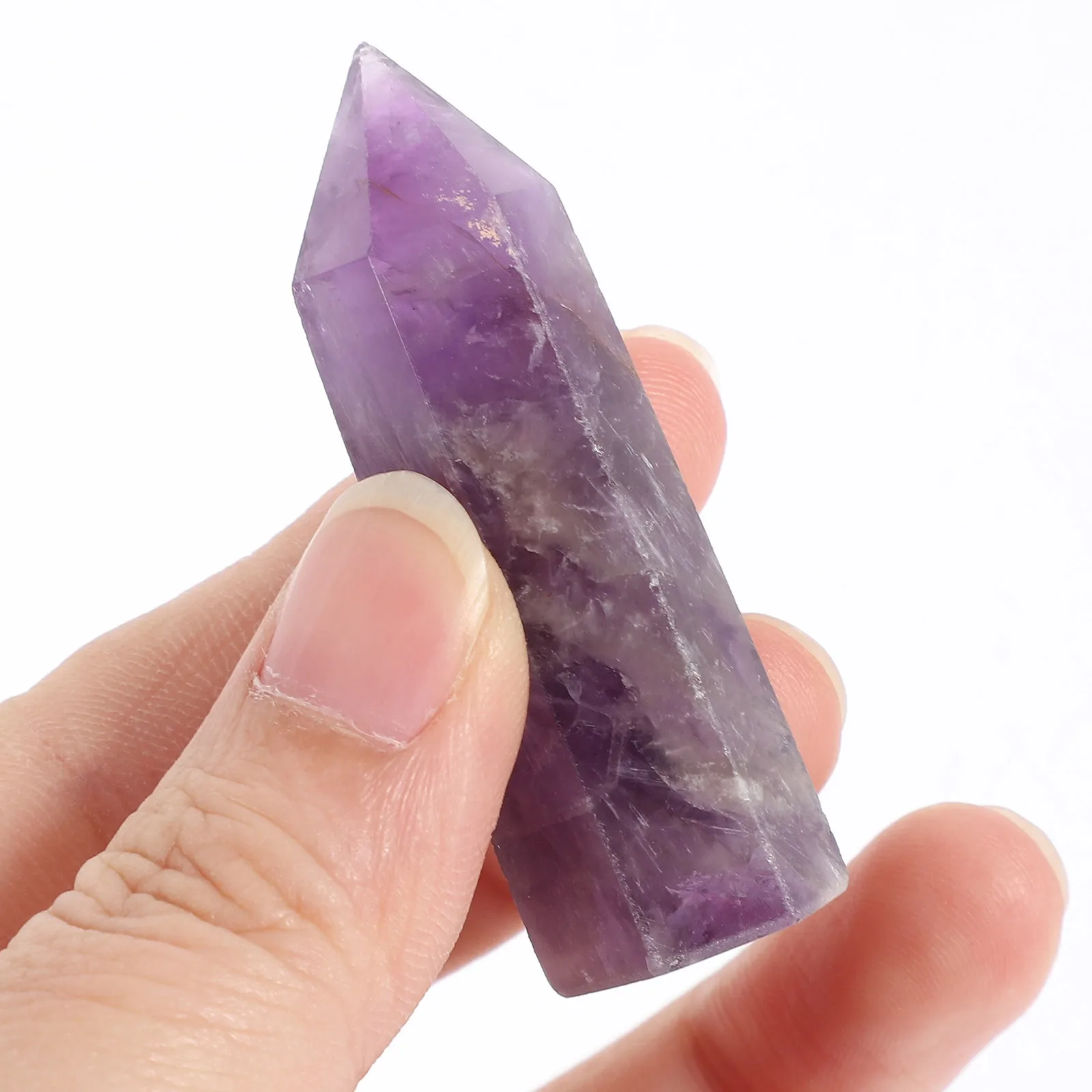 

1 set 1 Set Of Amethyst Crystal Stone Decor For Home Wedding Festival Table Display Natural Crystal Pillar Decoration Desktop