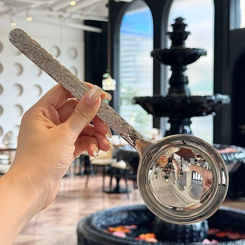 

Korean Sle Large Size Soup Spoon 80 Stainl Steel Long Handle Rice Porrie Spoon Home Use High End Ele Soup Spoon