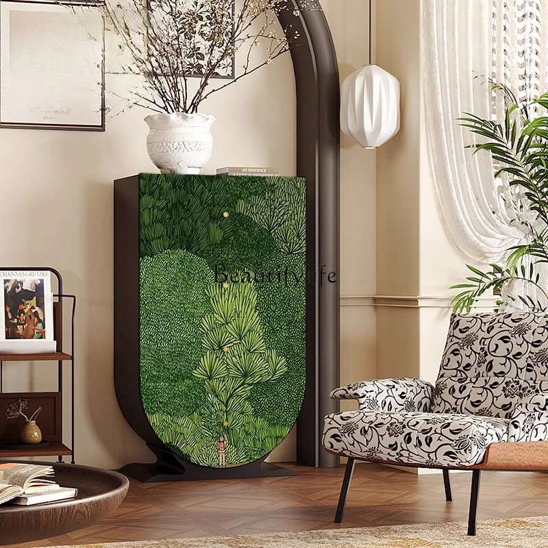 Modern simple green forest solid wood four-chest cabinet bedroom storage cabinet