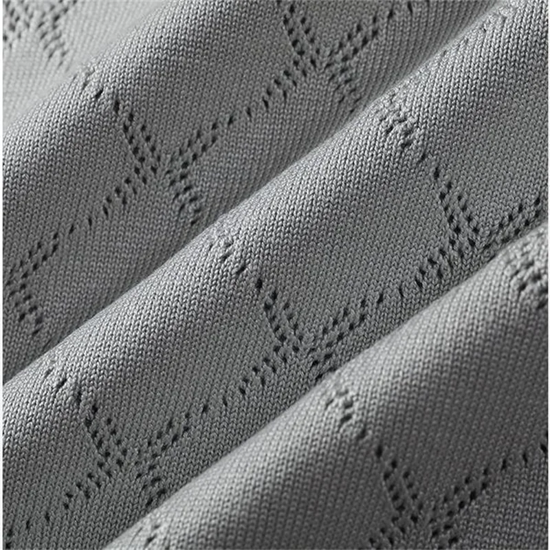 سترة رجالية محبوكة عالية المرونة بأكمام قصيرة بلوفرات رائعة للخريف جودة ناعمة مريحة منقوشة غير رسمية Sueters De Hombre #6