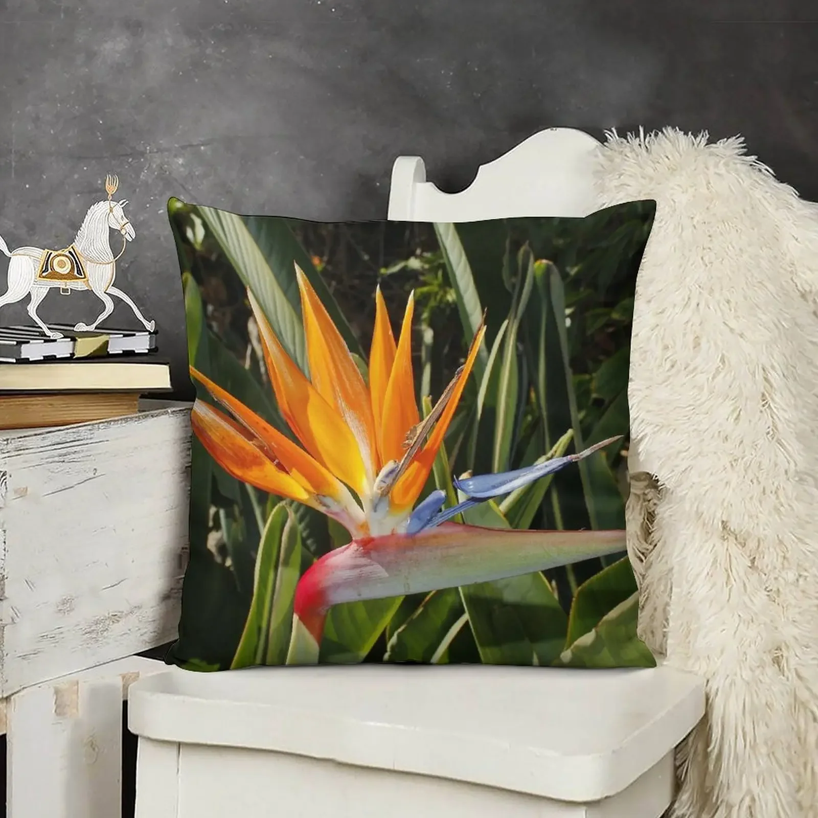 Strelitzia - National Flower of Madeira Throw Pillow Pillow Decor Luxury Cushion Cover pillow