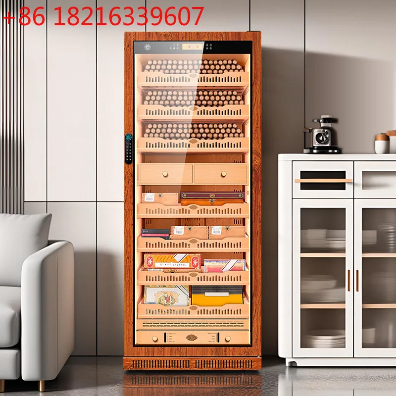 خزانة السيجار درجة حرارة ثابتة ورطوبة ثابتة من الفولاذ المقاوم للصدأ مع قفل بصمة ذكي WiFi خزانة سيجار الأمونيا 275C #2