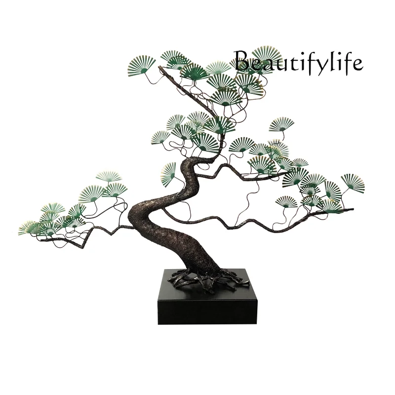

Metal welcome pine ornament, living room entrance, large floor decoration, lobby decoration, wrought iron sculpture