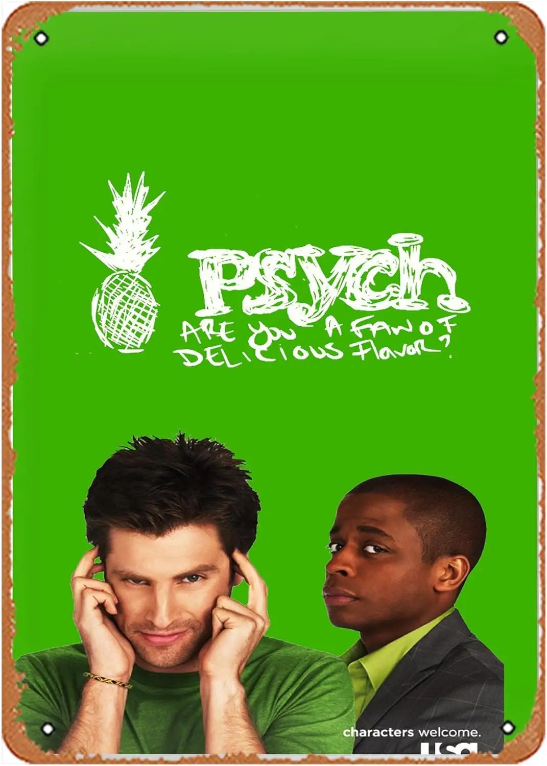 Wall Decor Sign - Psych Gus And Shawn Poster Metal Signage Vintage Wall Decor  , Retro