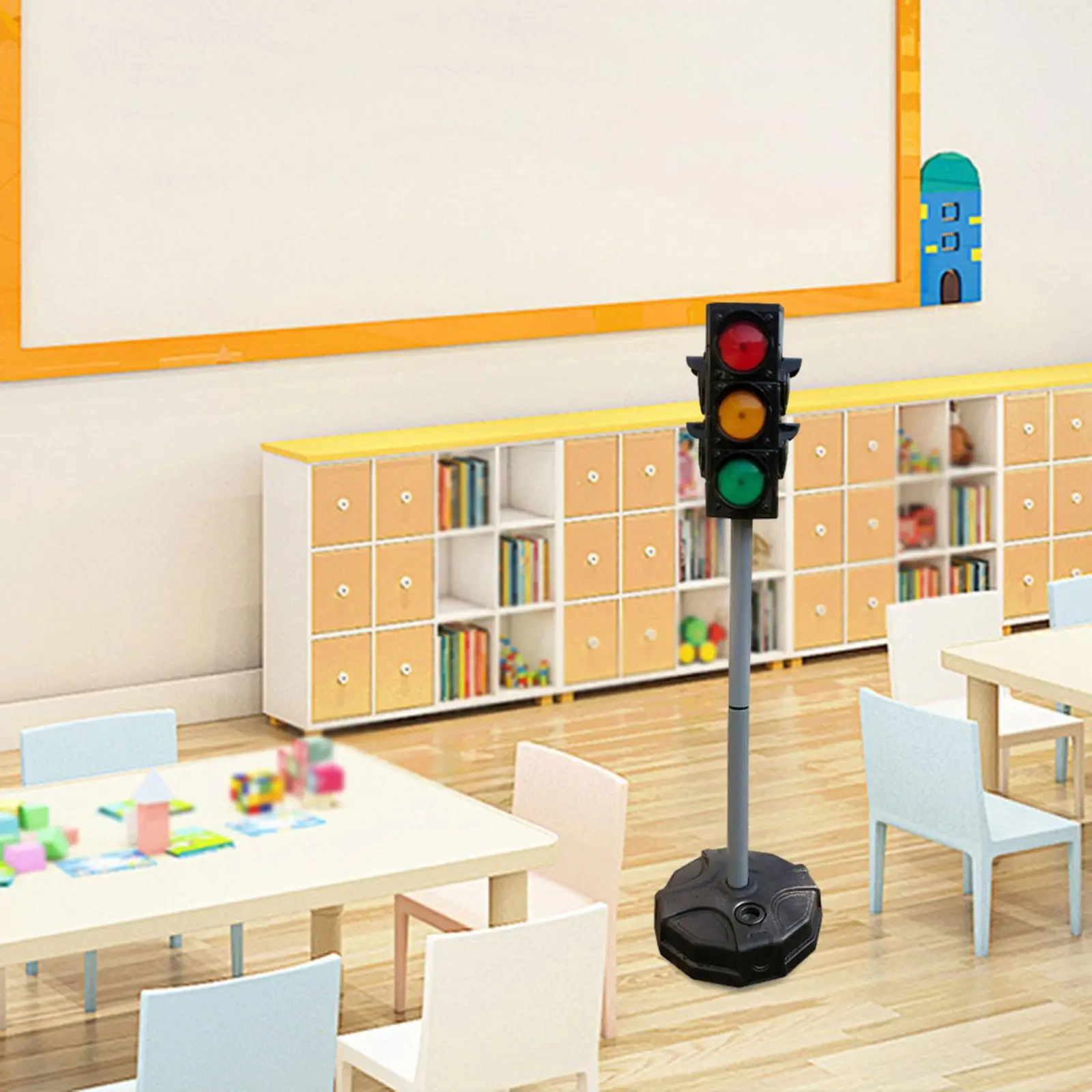 Traffic Light Toy Playset Road Sign Simulation Road Traffic Signal with Lights and Sounds for Teaching Props Classroom Birthday