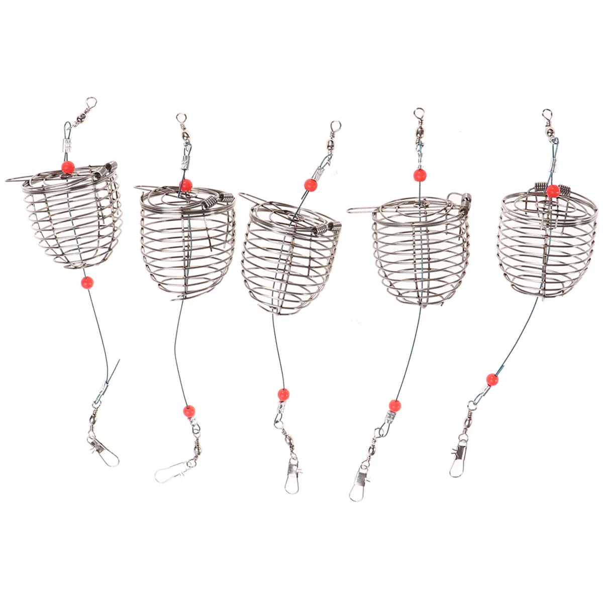 

5 pcs Fishing Bait Trap Cages Stainless Steel Assorted Sizes Durable Net Structure Catch Smelt Eels Crab Lobster Shrimp Crawfish