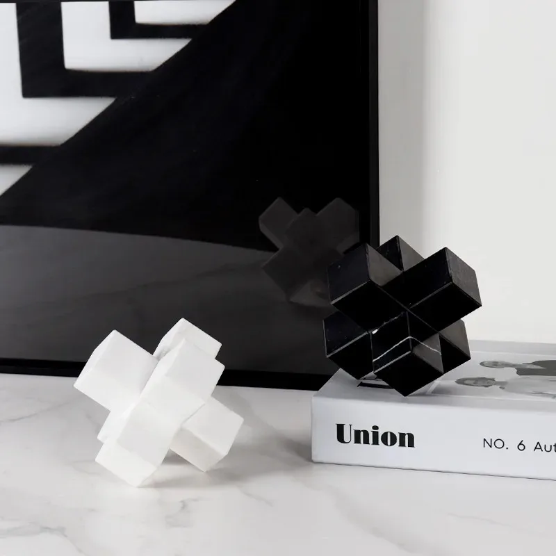 

Современный натуральный мраморный крест, креативный домашний офис продаж, мягкие украшения для входа в отеле