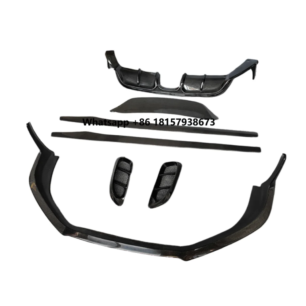 

High Quality Carbon Fiber CM Style Front Lip Side Skirt Rear Diffuser Spoiler Side Trim for Porsche Cayman 718 Body Kit