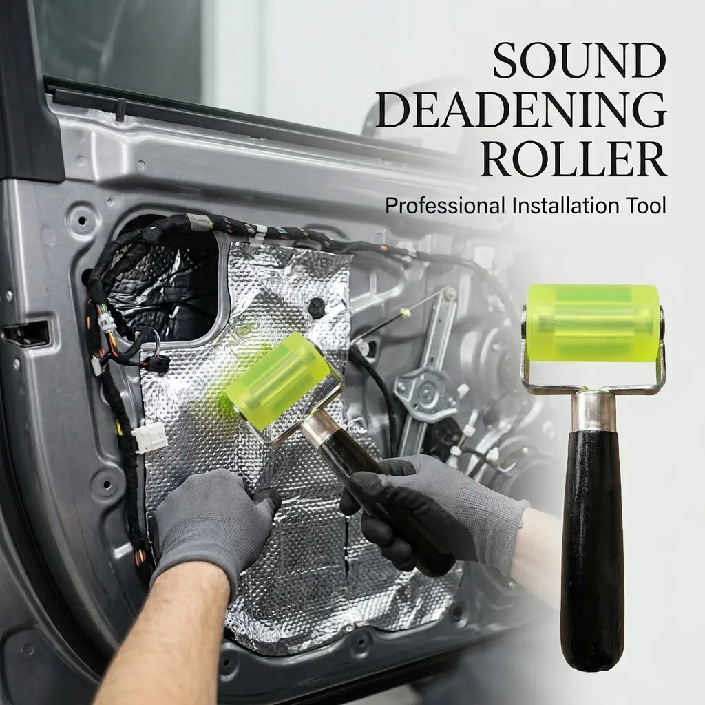 Car Sound Deadening Roller Butyl Insulation Road Noise Installation Tool Rubber Seam Roller for Door Roof Trunk Firewall Engine