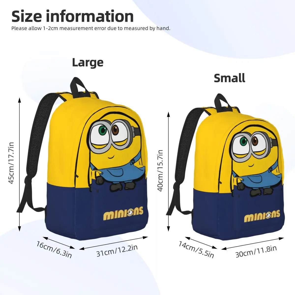 Minion Bob Kindergarten Bag Despicable Me Minions High School Students Personalised Campus For Gifts Zipper Closure Laptop Bag