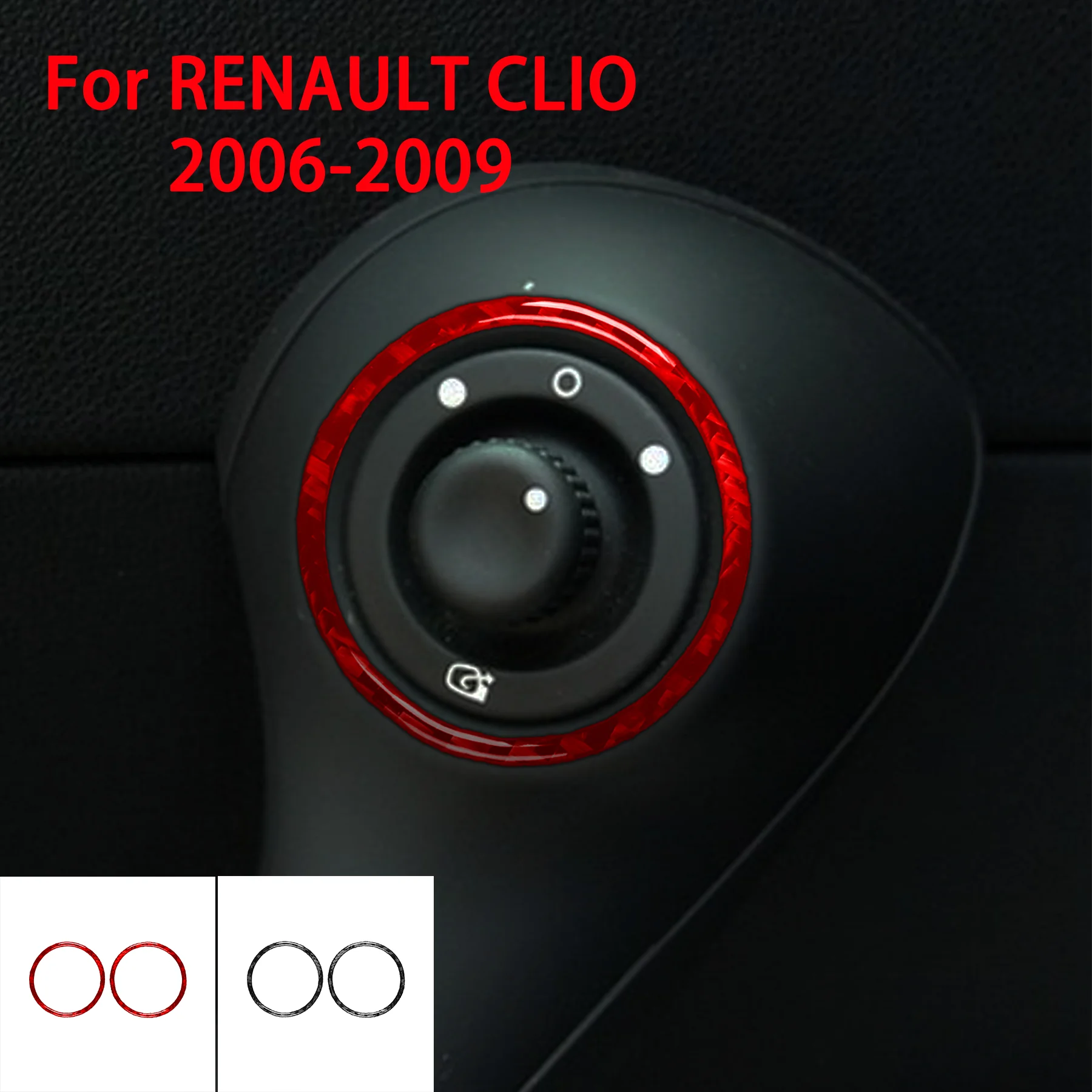 Real Soft Carbon Fiber Door Handle Control Knob Circular Panel Car Interior Decor Accessories Sticker FOR RENAULT CLIO 2006-2009