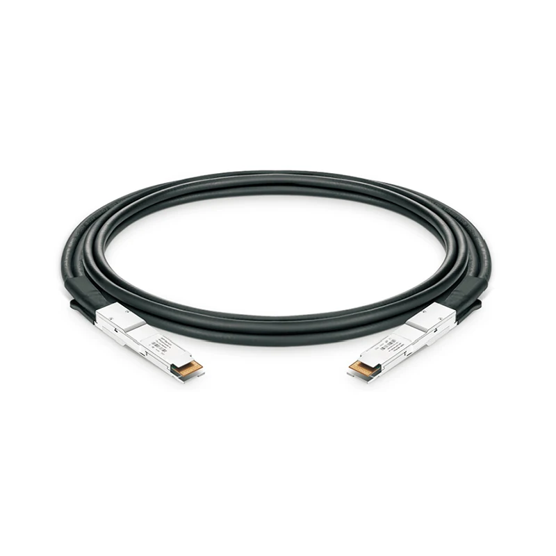 สายเคเบิลทองแดง twinax ต่อโดยตรงแบบพาสซีฟ QSFP-DD ได้ QDD400-DP0.5M ความยาว0.5ม.