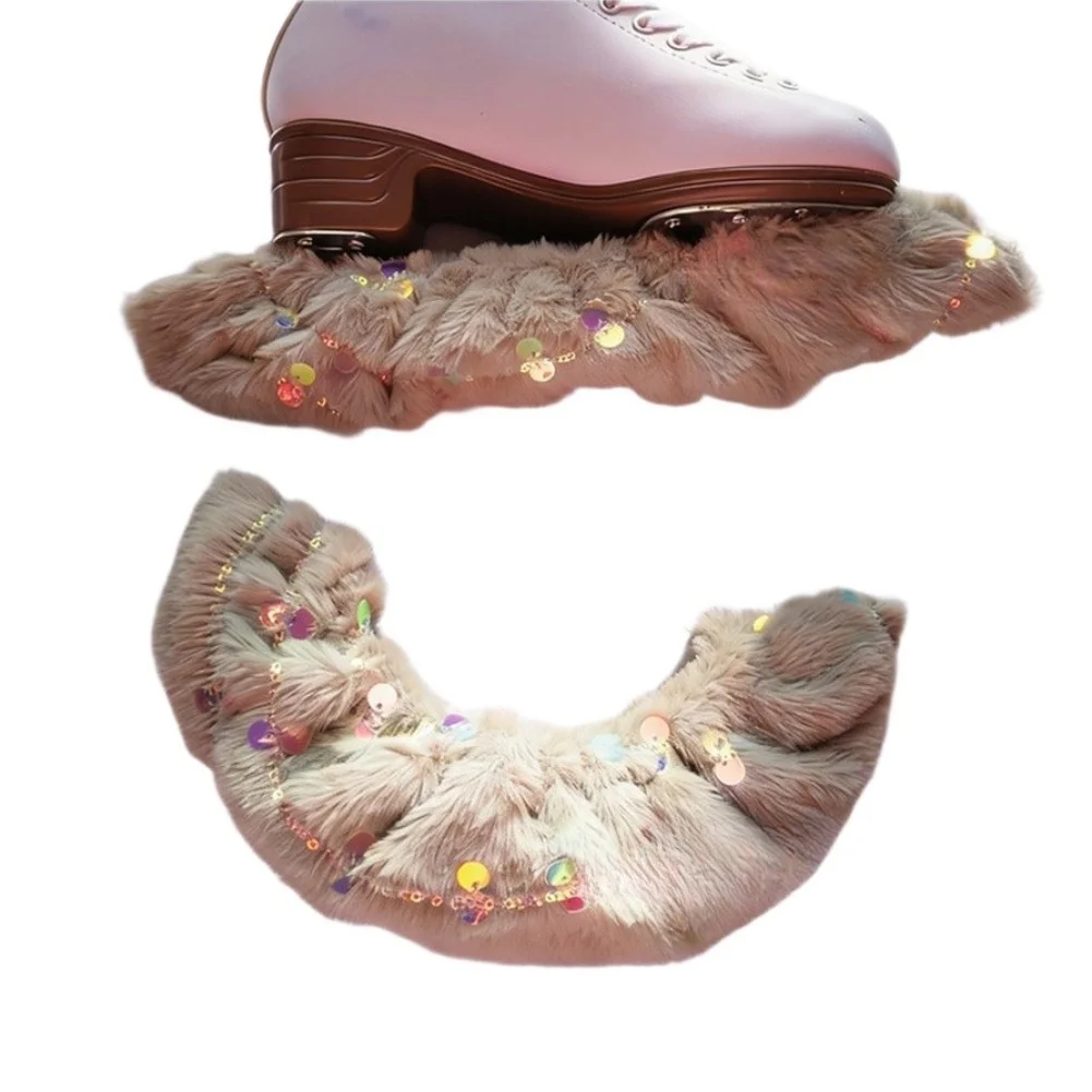 For Standard Figure for skates Plush Skate Covers For Post Skating Drying As Shown Plush Skate Covers Shiny Sequin Design