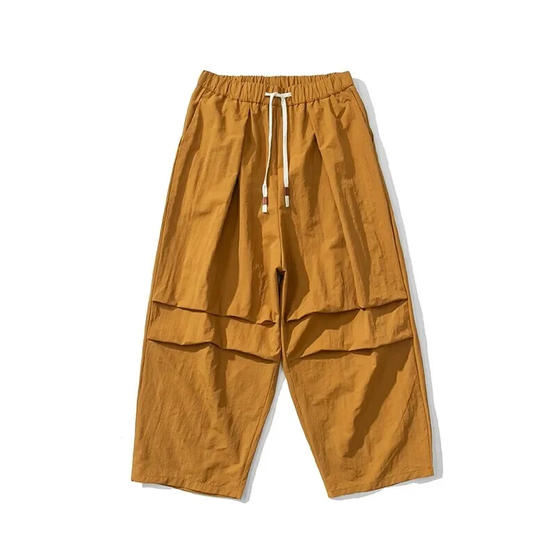 American Style Cargo Pants Men Loose Elastic Waist Wide Leg Trouser Breathable Summer Oversized Harem Casual Fashion Pants Men's - Image 6