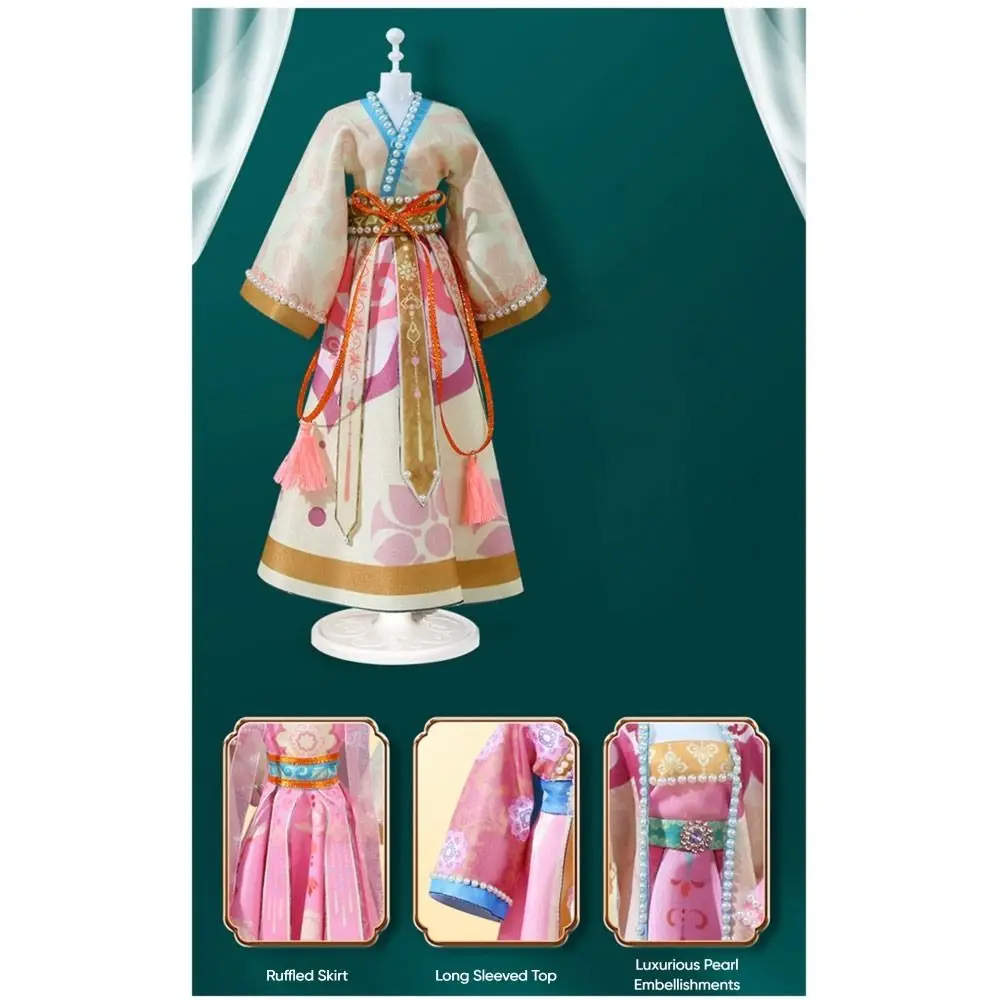 Giocattolo di vestiti Hanfu fai da te in stile cinese di alta qualità con 5 modelli Kit di vestiti multicolori Giocattolo di vestiti Hanfu per lo sviluppo di stoffa