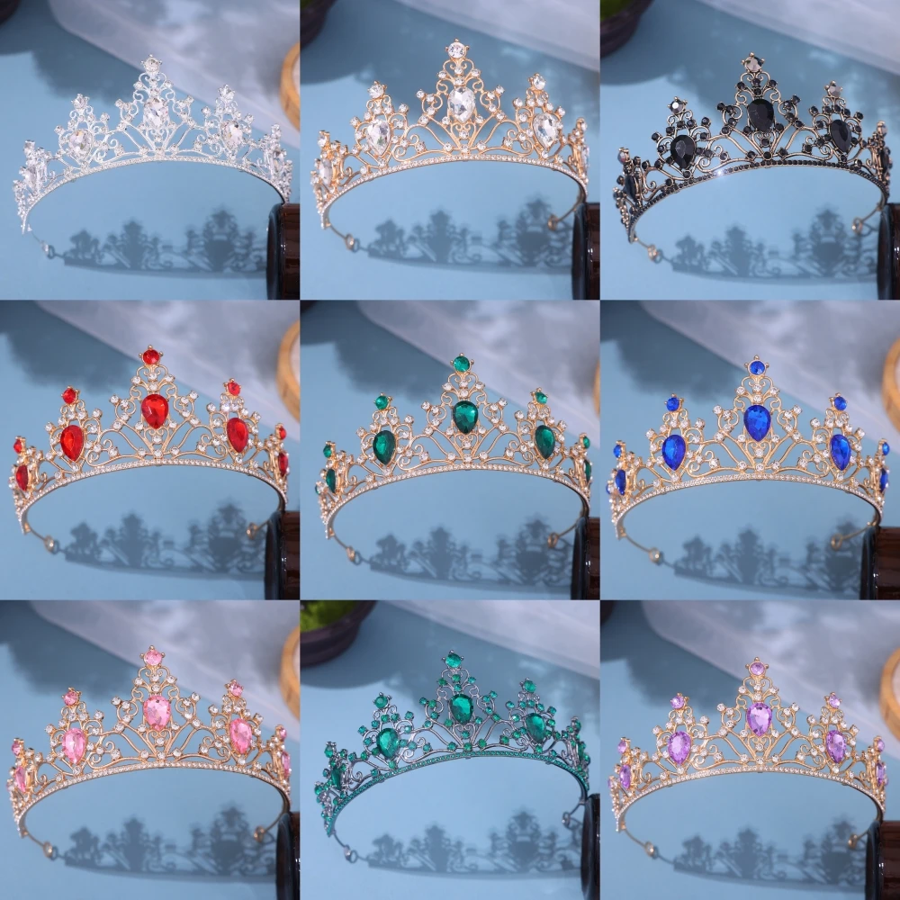 Baroque Crystal Tiaras And Crowns Rhinestone Prom Diadem Headband Crown For Women Bridal Wedding Hair Accessories Jewelry Crown