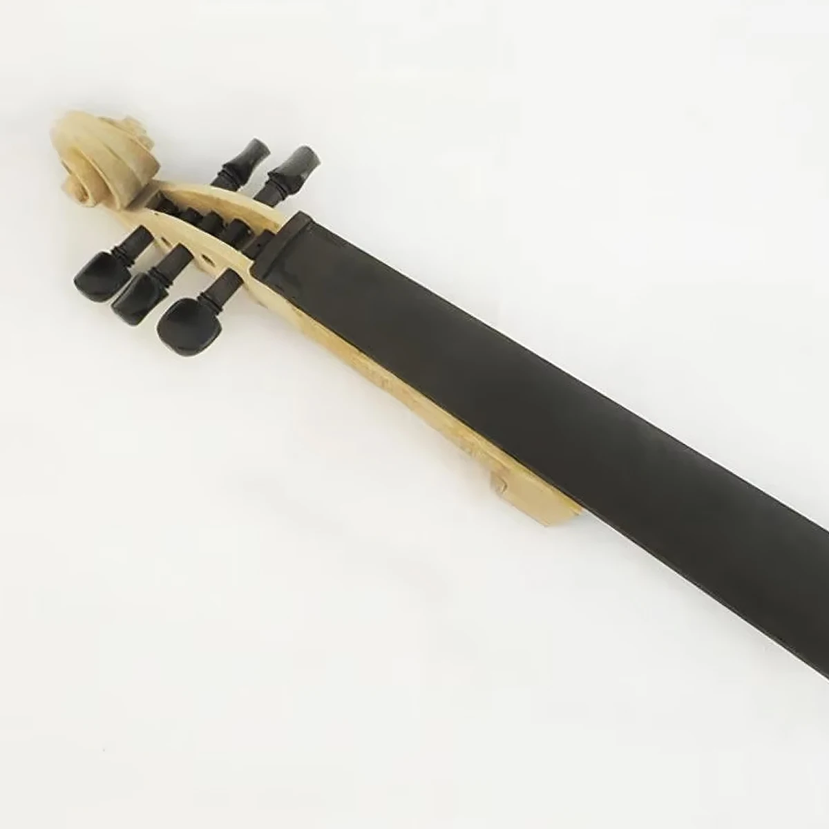 5 String 4/4 Maple White Violin Neck head +Indonesia Ebony Fingerboard+Nut+ violin Pegs,violin parts accessories
