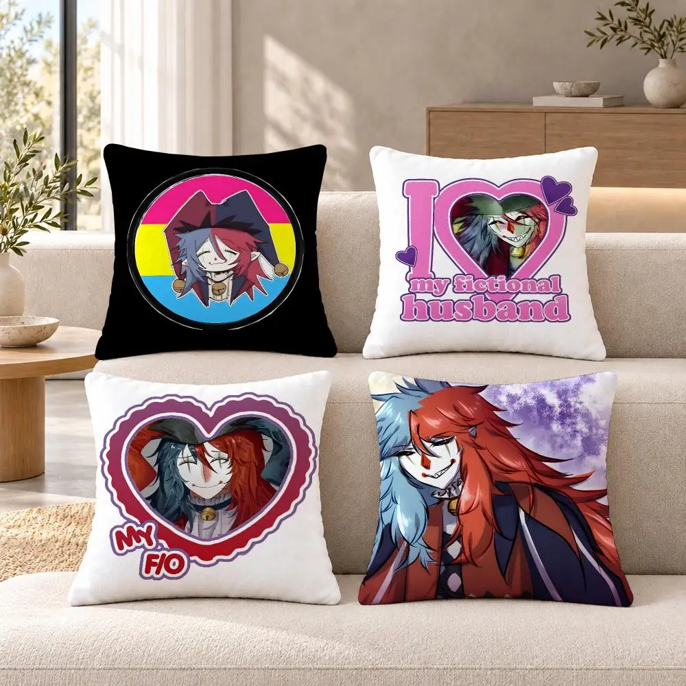 Game Horror T-Trapped With Jester Cushion Cover Soft Short Plush Sofa Bedroom Den Car Dorm Decor Gifts