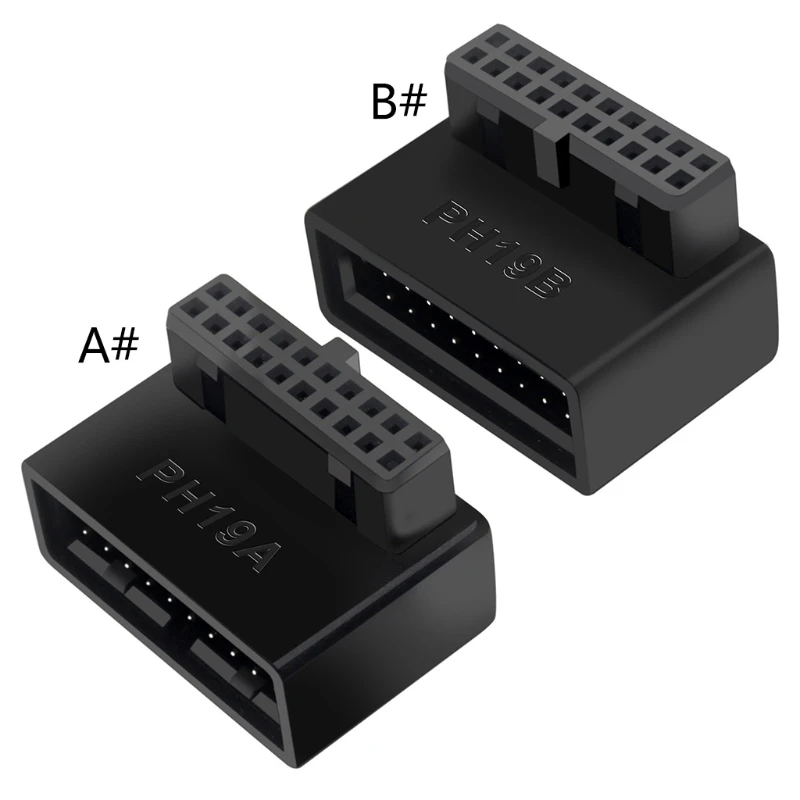 USB3.0 19/20Pin Steering Joint Socket Desktop Computer Motherboard Vertical Pin Holder 90 Degree Elbow Plug Port