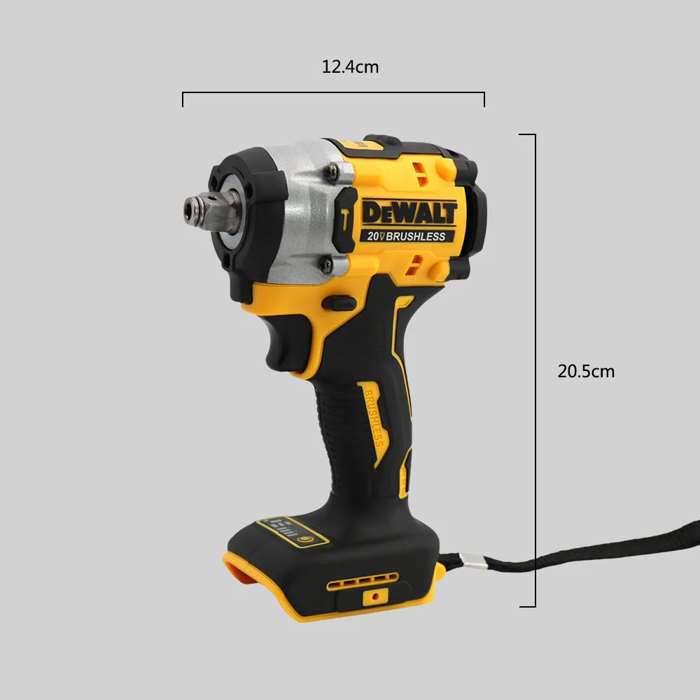 Dewalt DCF921 Аккумуляторный электрический бесщеточный ударный гайковерт Светодиодный светильник с высоким крутящим моментом 406 Нм Легкий профессиональный электроинструмент